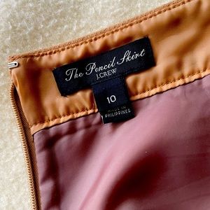 J. Crew “The Pencil Skirt” 100% wool, camel, sz 10